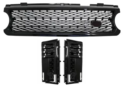 Imagen del producto de Rejilla delantera con ranuras laterales para Range Rover Vogue III L322, modelos 2006-2009, versión Autobiography Supercharged, diseño .