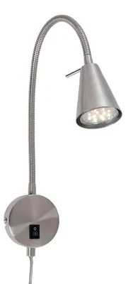Produktbild von LED Leselampe mit Schalter, schwenkbar, rund, GU10, 400lm, warmweißes Licht, Wandleuchte, Wandlampe, Bettlampe, Lampe Bett, Leselicht, 45 cm, Metall