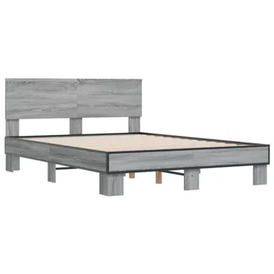Produktbild von Bettgestell Grau Sonoma 120x200 cm Holzwerkstoff und Metall