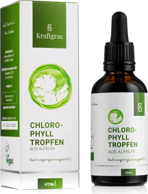 Produktbild von Chlorophylltropfen aus Alfalfa 50ml von Kraftgras