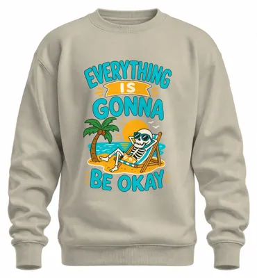 Imagen del producto de Todo va a estar bien. Sudadera con cuello redondo, diseño "Skelett Statement", estilo sarcástico, color azul marino, talla XL