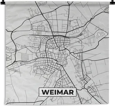 Produktbild von MuchoWow® Wandteppich Wandbehang Weimar - Karte - Deutschland - Stadtplan 150x150 cm Tapisserie Dekoration Wandtuch - Wohnaccessoires - Modernes