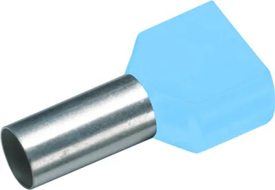 Obrázek produktu pro Cimco dvojitá koncovka 2 x 0,25 mm² x 8 mm, světle modrá, balení po 100 ks.