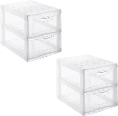 Produktbild von Famanu Aufbewahrungsturm mit Schubladen - 2 Stück - stapelbar - 25,5 cm