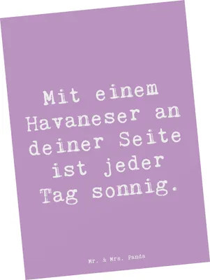 Produktbild von Mr. & Mrs. Panda Postkarte Spruch Havaneser Sonnenschein - Lavendeltraum - Geschenk, Hund, Familie, Grußkarte, Hundeliebhaber, Ansichtskarten, Hunderasse, Pflege