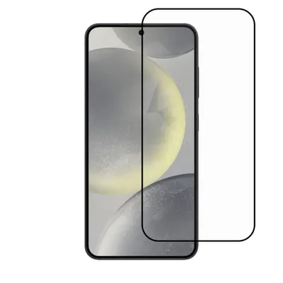 A screen protector is shown placed over a smartphone screen.