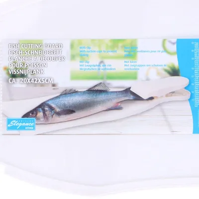 Produktbild von Fischschneidebrett mit Klemme Schneidbrett 20x42cm aus Kunststoff Küchenbrett