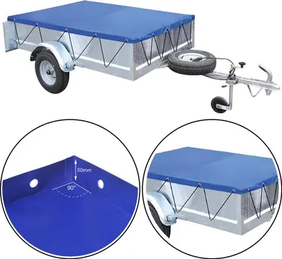 Produktbild von AS Anhängerplane + Planenseil Flachplane 2075x1140x50 kompatibel für Stema Ft Opti AN 750 DBL 850 AS