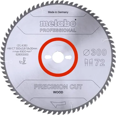 Zdjęcie produktu dla Metabo PrecisionCutProf 300x30, 72 WZ 10°, 628053000