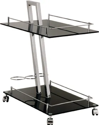 Produktbild von HAKU Möbel Servierwagen chrom-schwarz - Maße: B 40 cm x H 72 cm x T 60 cm; 89553