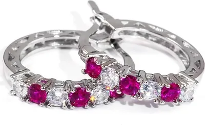Produktbild von CA-21730 Ohrringe Silber/Rosa - Eleganter Schmuck KP21730