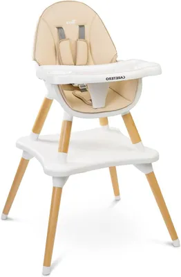 Immagine prodotto di Seggiolone per bambini - Sedia da pranzo per neonati - Per mangiare insieme - 2 in 1, trasformabile - 62 x 62 x 102 cm - Beige