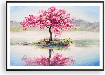 Produktbild von Gerahmtes Poster - Schwarzer Rahmen - Baum Abstraktion - 100x70 cm - Wand Bild - Wanddeko - Wandbilder - Kunstposter - Wandposter - Bilderrahmen - Bilder - Kunstdruck - Wandbild - P2BAA100x70-3805
