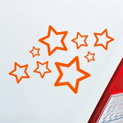 Produktbild von Auto Aufkleber Sterne Stars 15x10 cm Orange Sticker Heckscheibenaufkleber