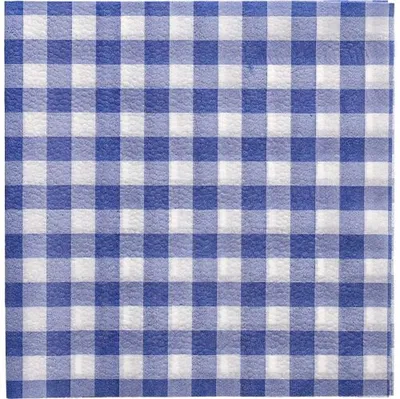 Produktbild von Servietten, 1-lagig 1/4-Falz 33 cm x 33 cm blau/weiss "Vichy Karo"