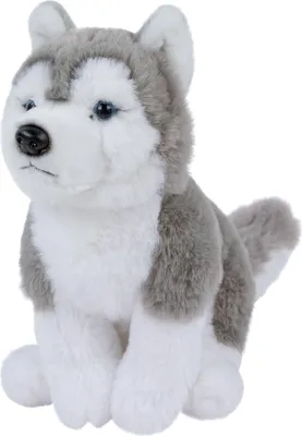 Produktbild von Kuscheltier Husky 23 cm sitzend grau/weiß Plüschhund