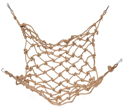 Imagen del producto de Escalera de cuerda colgante para aves, con ganchos, ideal para loros, guacamayos, periquitos y guacamayas. Dimensiones: 30 x 20 cm
