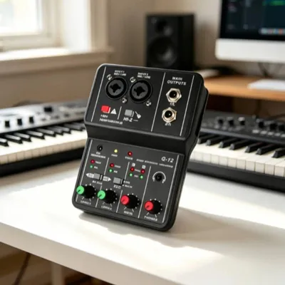 Produktbild von 2-Kanal USB-Audio-Mixer mit Phantomspannung und Plug & Play für Desktop-PC und professionelle Audioanwendungen