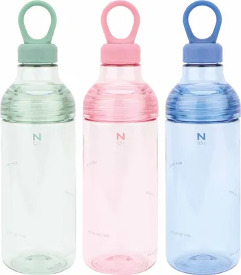 Produktbild von Nuby Trinkflasche (Set, 3-tlg.) Bundle mit praktischer Silikonschlaufe blau-grün One Size