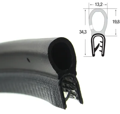 Zdjęcie produktu dla DO14 - Profil uszczelniający z PVC/ EPDM z gumową uszczelką górną - zakres mocowania 4 - 6 mm