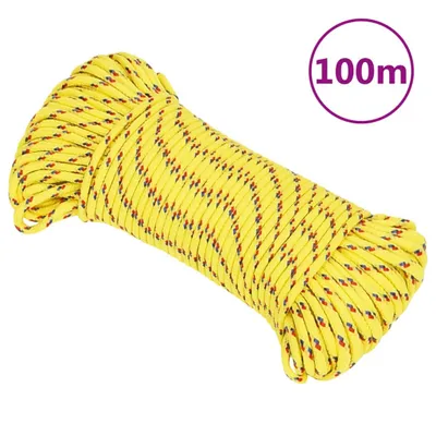 Produktbild von The Living Store Bootsseil Gelb 4 mm 100 m Polypropylen