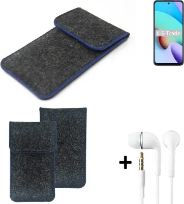 Produktbild von K-S-Trade Handy Schutz Hülle kompatibel mit Xiaomi Redmi 10 2022 Schutzhülle Handyhülle Filztasche Pouch Tasche Case Sleeve Filzhülle dunkelgrau,