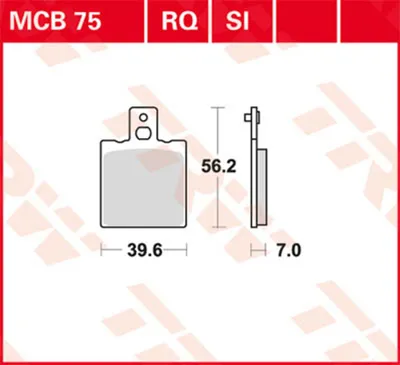 Image de TRW Plaquette de frein Trw Organ. Mcb 75
