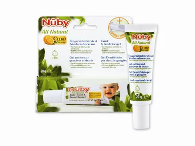 Produktbild von Nûby All Natural Fingerzahnbürste & Creme, 6 Stück