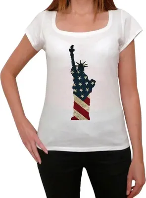 Produktbild von Damen Grafik T-Shirt usa freiheitsstatue – Usa Statue Of Liberty – Öko-Verantwortlich Vintage Jahrgang Kurzarm Lustige Druck Geburtstag Geschenk Frau