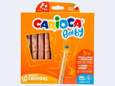 Produktbild von 10 Farbstifte CARIOCA Baby 3in1-Mine 10mm und Spit