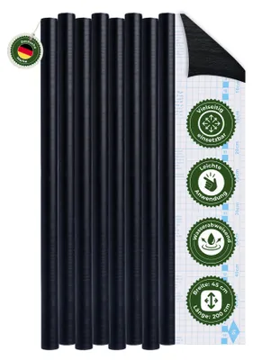Produktbild von Klebefolie Klebefolie Möbel – Möbelfolie selbstklebend Struktur Schwarz 2er Set, 2 x 45 x 200 cm, zuschneidbar, rückstandsfrei entfernbar – Veluxis