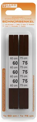 Produktbild von HARO Standard-Schnürsenkel flach 600 / 750 mm dunkelbraun 2 Paar