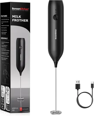 Zdjęcie produktu dla Elektryczny spieniacz do mleka, ładowany przez USB-C, przenośne urządzenie, tworzy kremową piankę z mleka w 15-20 sekund, cichy, idealny do kawy, matcha i kakao