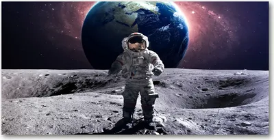 Produktbild von Tulup® Glas-Bild - 100x50 -Wandkunst - Wandbild hinter gehärtetem Sicherheitsglas  - Weltall & Science-Fiction - Astronaut - Mehrfarbig
