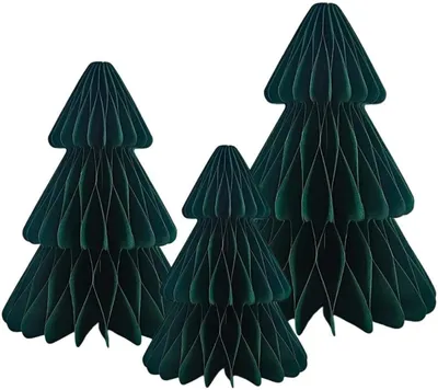 Produktbild von 3 Stück Wabenpapier Weihnachtsbaum Mini Tischdeko Weihnachten, für Weihnachten Tisch Deko