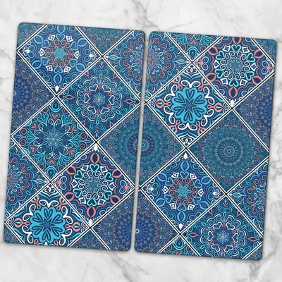 Produktbild von Glas-Herdabdeckplatten Glaskeramikkochfeld-Abdeckung Spritzschutz Glas 2x30x52 cm Fliesenmosaik