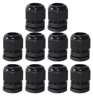Kabelverschraubung M25x1,5, 10 St., Nylon, 13-18 mm, wasserdicht