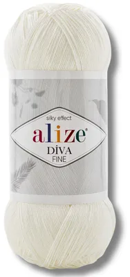 Imagen del producto de Alize 1x 100g Diva Fine Wolle, color sólido, ideal para tejer a crochet o a punto (color crema suave - 450)