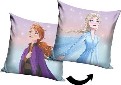 Produktbild von PHU CARBOTEX Kissenbezug ?Die Eiskönigin? mit Prinzessin Anna und Elsa, 40 x 40 cm