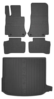 Produktbild von Gummimatten + Kofferraumwanne für Mercedes GLC C253 2016-2023 (Coupé) – Schwarz, passgenau – Wielganizator SolidPRO