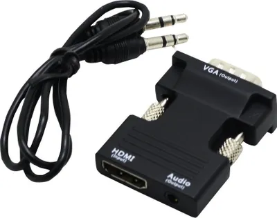 Obrázek produktu pro kabel 1080P VGA samec na HDMI samice HDTV s 3,5mm audio USB konektorem černý