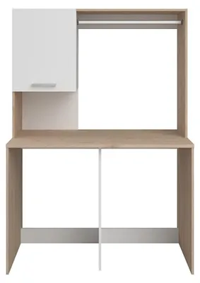 Produktbild von Schrank für 2 Waschmaschinen mit Kleiderstange und Schrank – L129 x H184 cm – ARNEKO