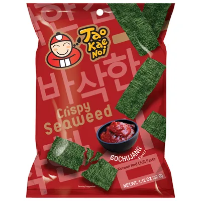 Produktbild von Taokaenoi Frittierter Algensnack Gochujang Geschmack 32g | Tao Kae Noi Knusprige Algen Snack Korean Red Chili Paste Flavor