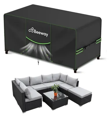 Productafbeelding van Tuinmeubelbeschermer, waterdicht, 300x250x102 cm, 420D Oxford, zwart