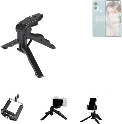Produktbild von K-S-Trade Stativ Tisch-Ständer Dreibein Handy-Stativ Ständer kompatibel mit Oukitel C33 Mini-Stativ Smartphone Tripod Handy-Stativ aus Plastik