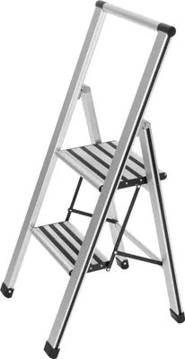 Produktbild von WENKO Klapptritt Leiter Tritt Haushalts Anti Rutsch 2 Stufen Aluminium Design