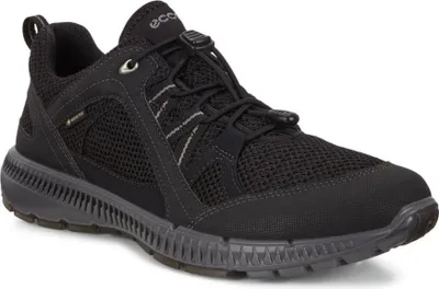 A black Ecco Terracruise II W GTX Tex women's outdoor shoe is shown from a side angle against a white background.