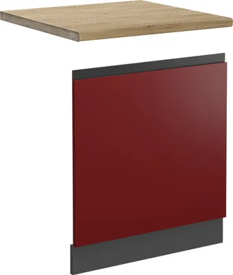 Produktbild von Frontblende Vicco R-Line Rot 60 cm  J-Shape, AP Eiche, Model 46737