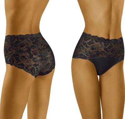 Produktbild von Wolbar WB414 Dame Slip Unterhose hoher Bund Unterwäsche, schwarz, L