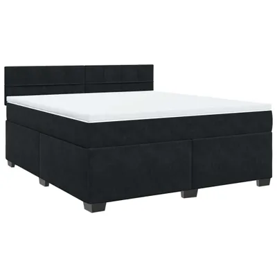 Produktbild von vidaXL Boxspringbett mit Matratze Schwarz 180x200 cm Samt
